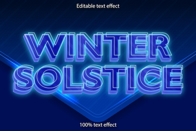 Winter solstice editable text effect neon style