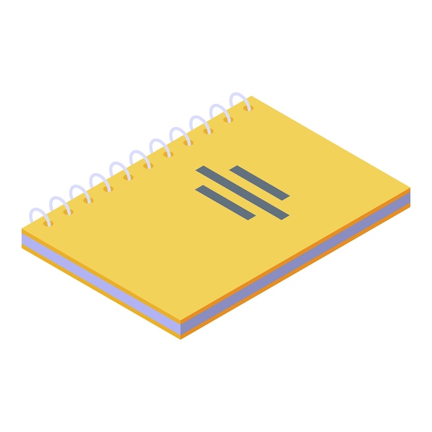 Wire notebook icon Isometric of wire notebook vector icon for web design isolated on white background