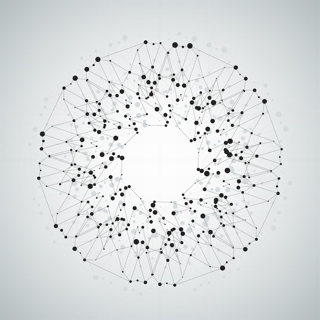 Wireframe mesh polygonal element, abstract technology illustration