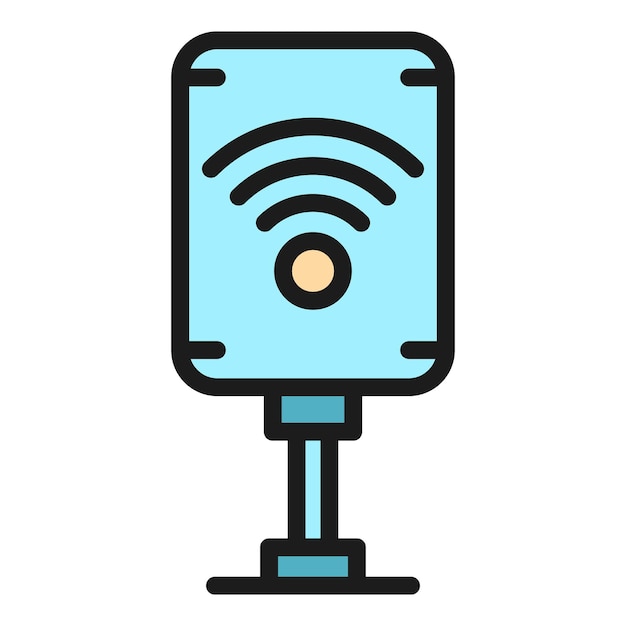 Wlan access icon Outline wlan access vector icon color flat isolated