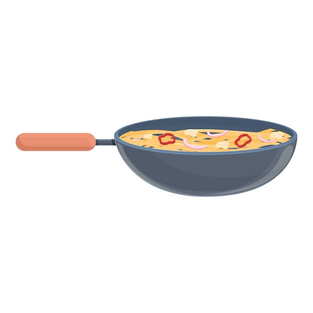 Wok food hot pan icon Cartoon of Wok food hot pan vector icon for web design isolated on white background