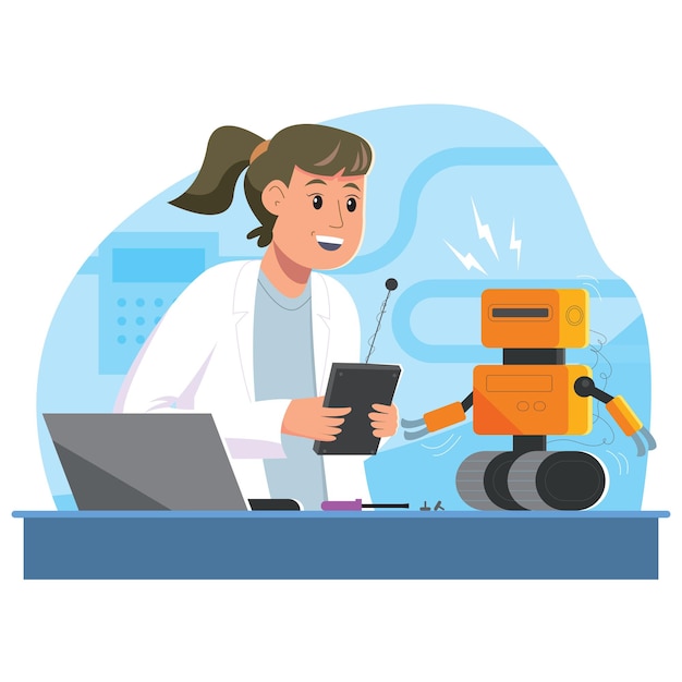 Woman learn robotic and create robot