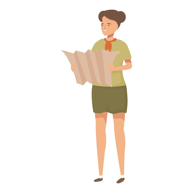 Woman reading a map illustration