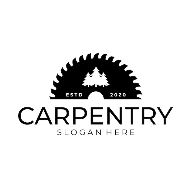 Wood Industries Company carpenter vintage logo vector illustration design