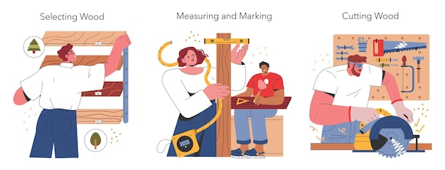 woodworking diy set steps for crafting from wood including selection measurement and cutting