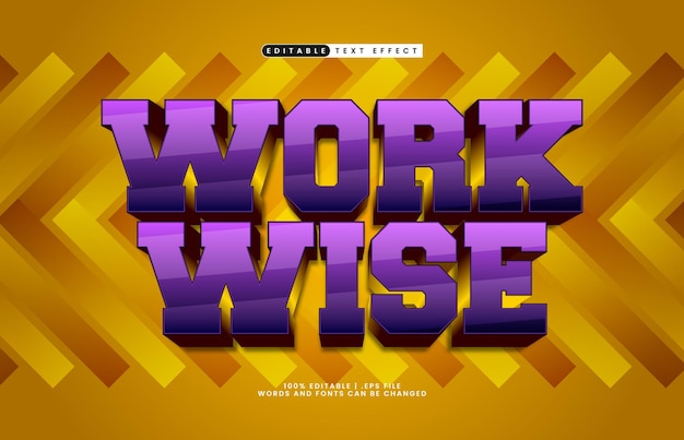 work wise editable text effect with a work and smart text effect