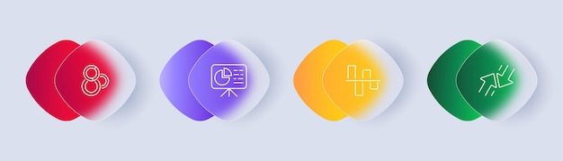 working infographics set icon. statistics, statistical data, pie, bar chart, donut, diagram, arrow,