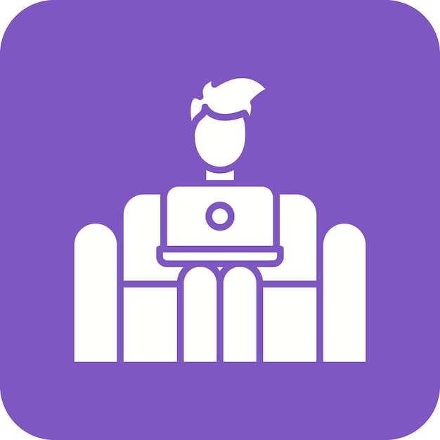 working on couch icon vector image can be used for work from home