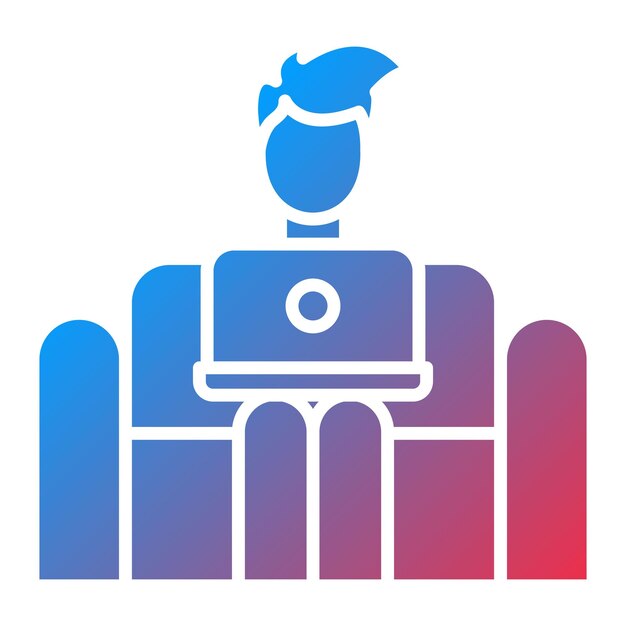 working on couch icon vector image can be used for work from home