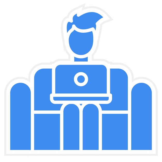 working on couch icon vector image can be used for work from home