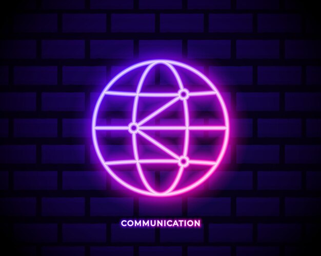 World, global, network icon neon color icon.