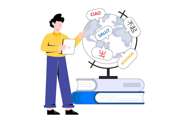 World Languages Flat Style Design Vector illustration. Stock illustration