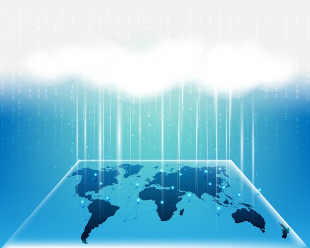 worldmap and cloud computing 