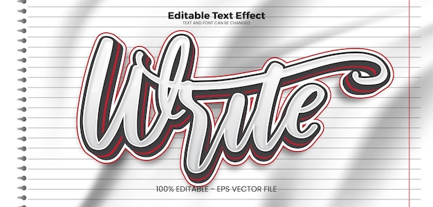 Write editable text effect in modern trend style