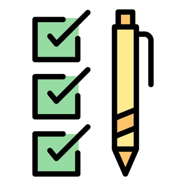 Writing benchmark icon outline vector Leader best App industry color flat