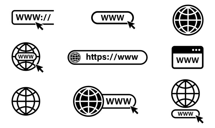 Vektor www icon website icon set