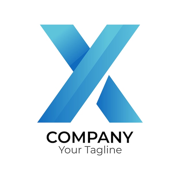 X abstract modern minimalist premium typography 3d colorful letter logo design template