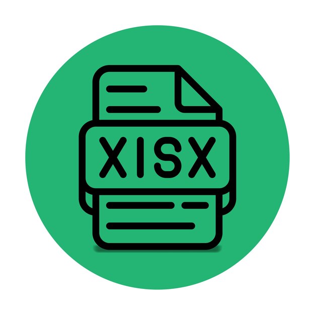 xlsx file type icon files and document format extension with an outline style design