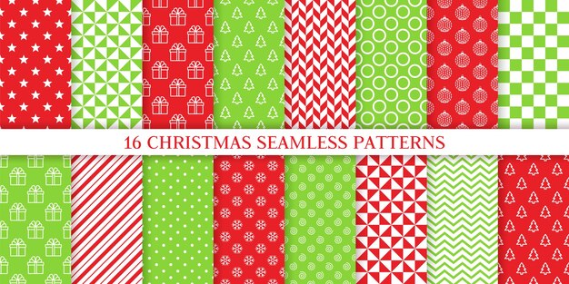 xmas seamless pattern. vector. christmas, new year print. set textures. festive wrapping paper