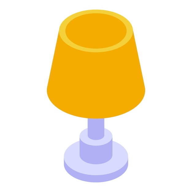 Yellow desk lamp standing on a table isometric illustration