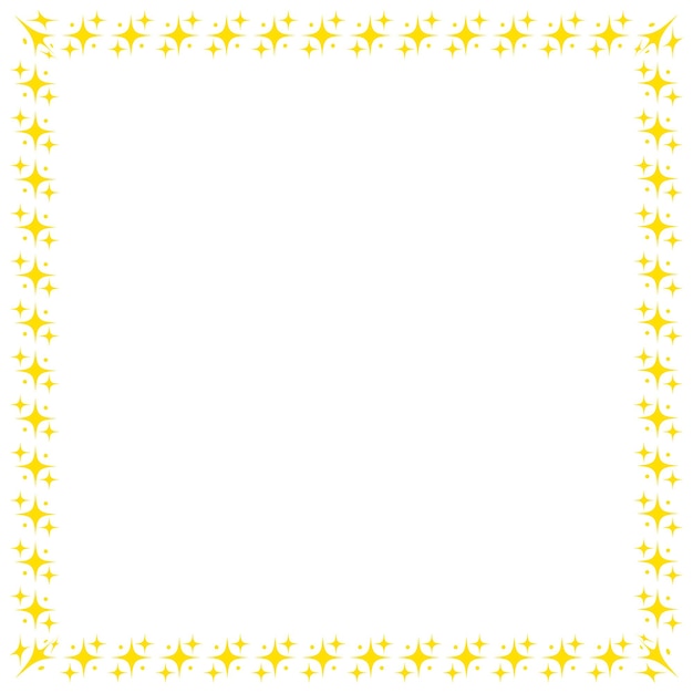 yellow sparkle frame border vector design
