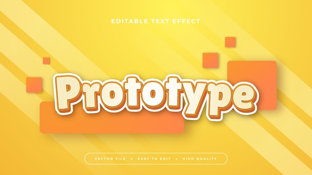 yellow white and orange prototype 3d editable text effect font style