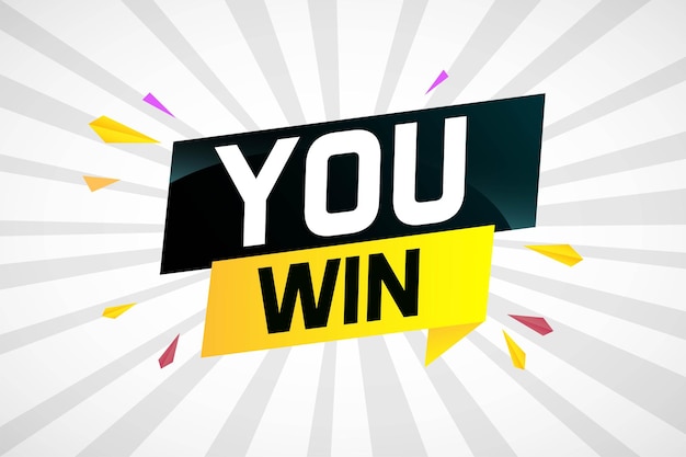 You win word concept vector illustration and 3d style for use landing page template ui web mobil