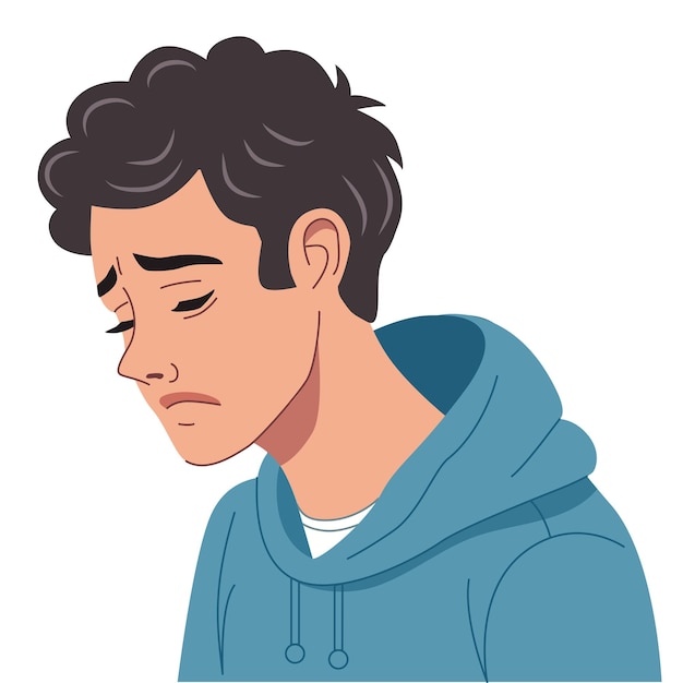 Young man sad expression depression despair Mental health Teenage depression