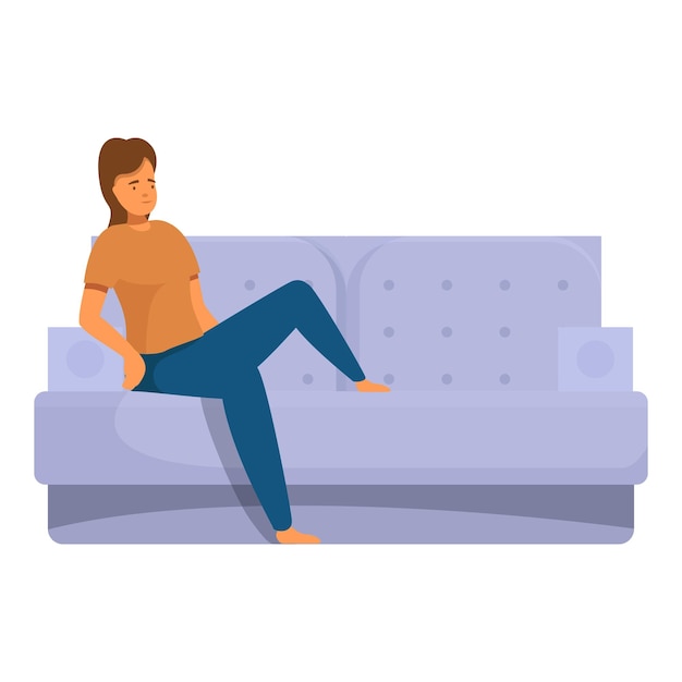 Young woman relaxing on comfortable sofa at home