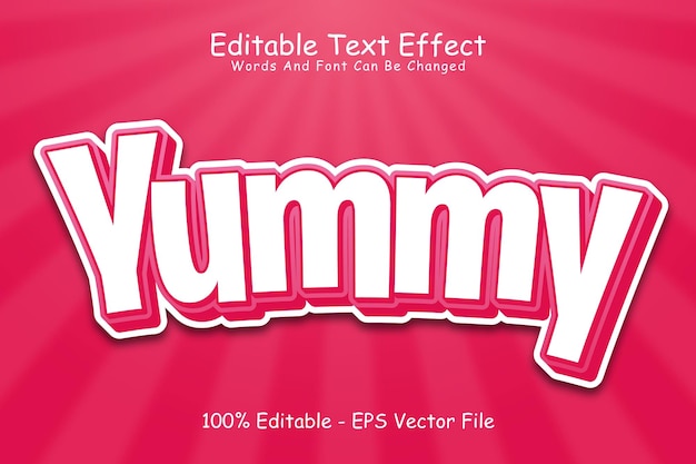 yummy editable text effect 3 dimension emboss modern style