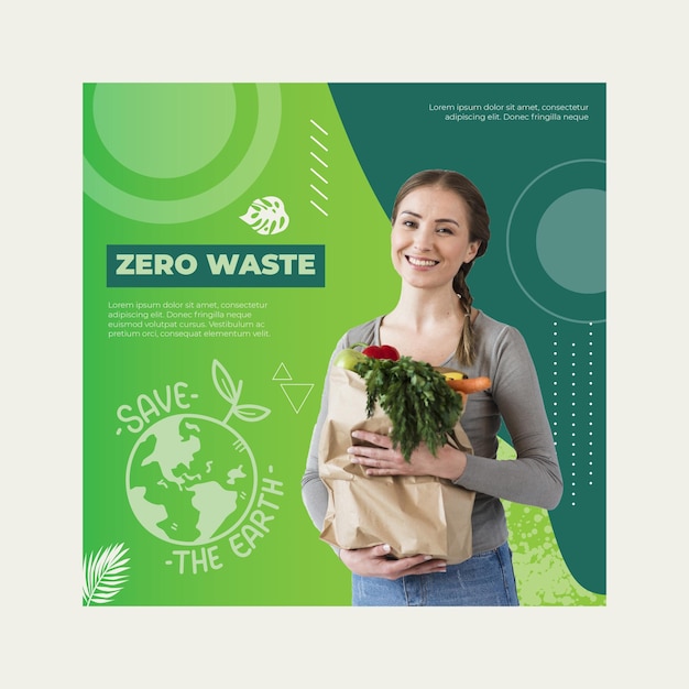 Zero waste flyer template