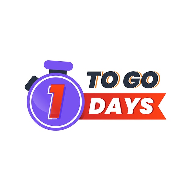 1 day left design for online shopping promotional number of days left