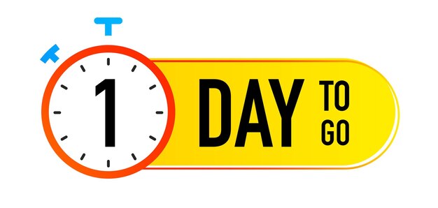 1 day to go timer symbol color gradient style