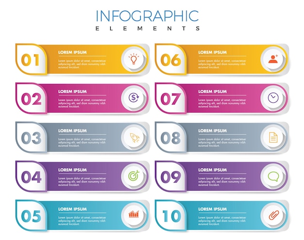 1 to 10 element infographic
