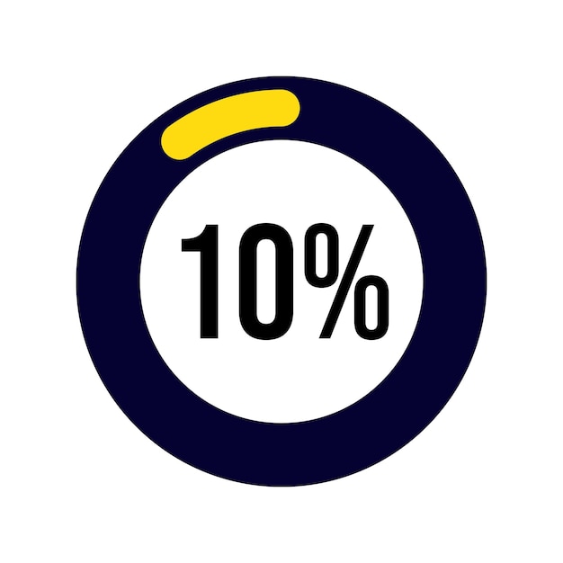10 Percentage circle 10 Circle loading and circle progress 10 percent diagrams for infographic