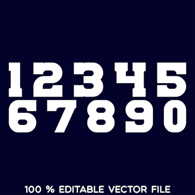1234567890 numbers typography tshirt graphics vectors