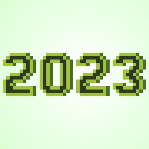 2023 numbers pixel art for new year. vector illustration.