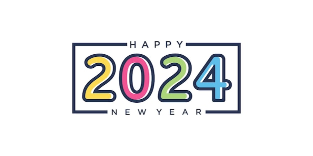 2024 happy new year logo text design 2024 number design template vector illustration