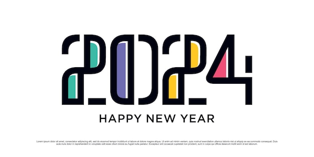 2024 happy new year logo vector design illustration with modern idea