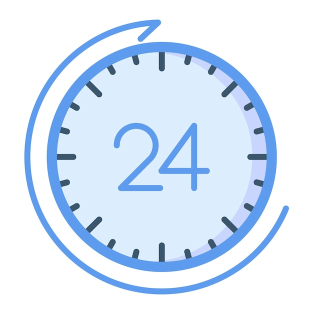 24 Hours Delivery Flat Illustration