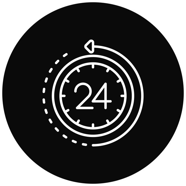 24 Hours icon vector image Can be used for Time and Date