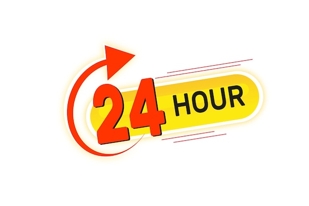 24 tunnin tuki abstraktissa tyylissä valkoisella pohjalla online-tuki Premium Vector