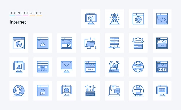 25 Internet Blue icon pack