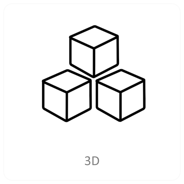 3 d and Big data icon concept