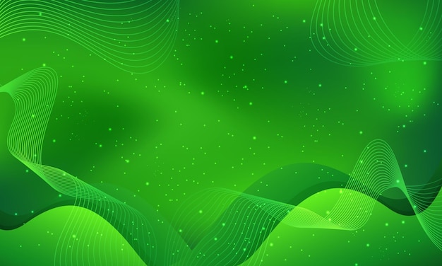 3 Vector dark green waves and dots abstract background