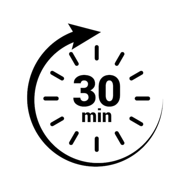 30-Minute Timer Icon with Circular Arrow