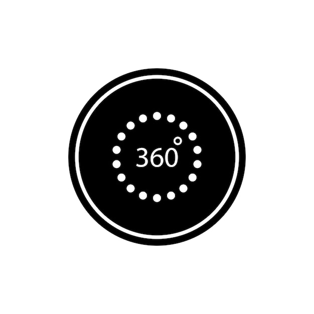 360 asteen ikonin vektorimallipohjan kuvituslogon suunnittelu