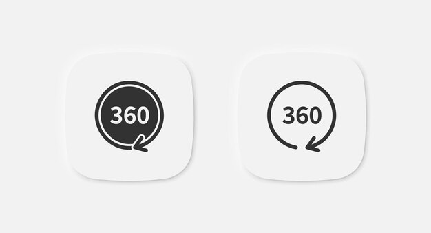 360 degree icon Rotation arrow sign Angle symbol Phone rotate icons Vector isolated sign