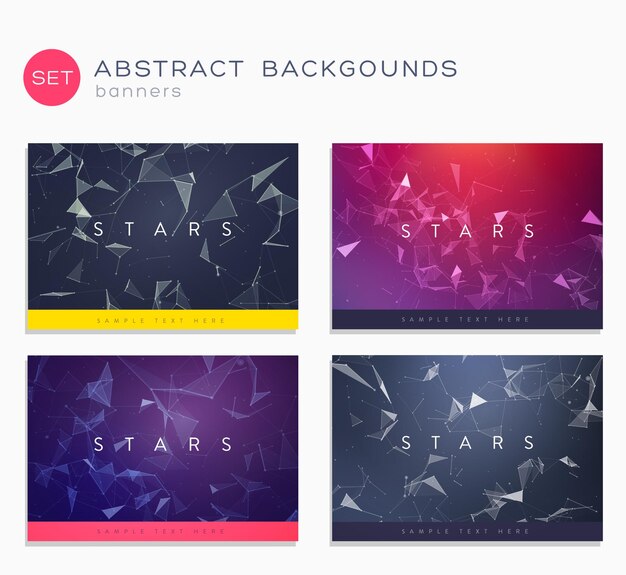 3d abstract banner backgrounds set