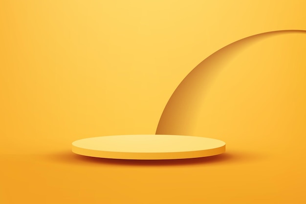 3d abstract scene background soft yellow floating podium product presentation mock up show